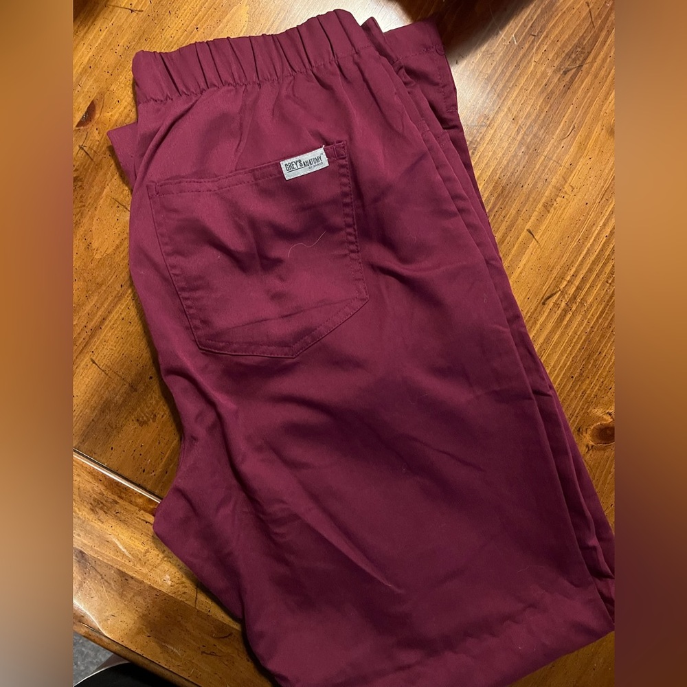 Greys Anatomy Maroon Scrub pants